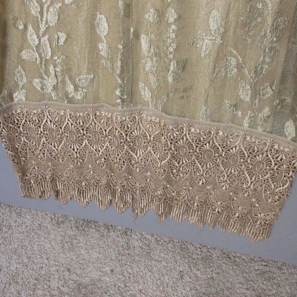 Vintage Sue Wong Maxi Dress Gold Floral Crochet Party Cocktail Mesh USA - Picture 9 of 15